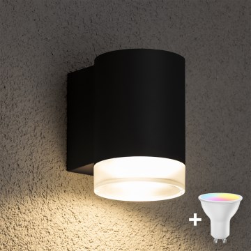 Brilagi - LED RGBW Stmívatelné venkovní nástěnné svítidlo MATERA 1xGU10/4,8W/230V 3000K IP54 černá + dálkové ovládání