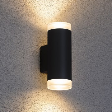 Brilagi - LED RGBW Stmívatelné venkovní nástěnné svítidlo MATERA 2xGU10/6W/230V 3000K IP54 černá + dálkové ovládání