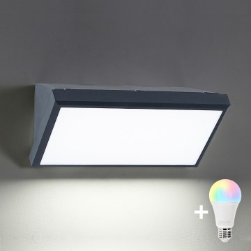 BRILAGI - LED RGBW Stmívatelné venkovní nástěnné svítidlo TRIANGLE 1xE27/12W/230V 2700-6500K IP65 antracit