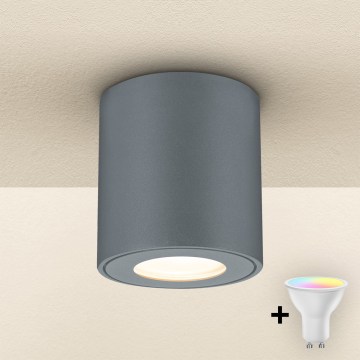 Brilagi - LED RGBW Stmívatelné venkovní svítidlo MIA 1xGU10/30W/230V 2700-6500K Wi-Fi 84x80 mm antracit IP54