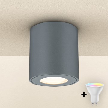 Brilagi - LED RGBW Stmívatelné venkovní svítidlo MIA 1xGU10/4,8W/230V 3000K 84x80 mm antracit IP54 + dálkové ovládání