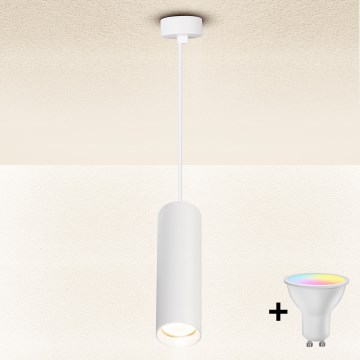 Brilagi - LED RGBW Stmívatelný lustr na lanku SELE 1xGU10/4,8W/230V 3000K bílá + dálkové ovládání