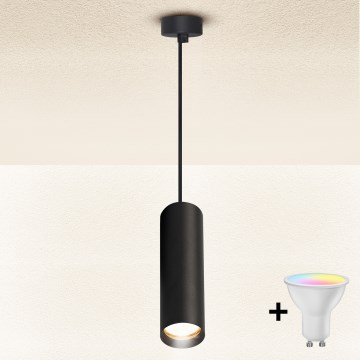 Brilagi - LED RGBW Stmívatelný lustr na lanku SELE 1xGU10/4,8W/230V 3000K černá + dálkové ovládání