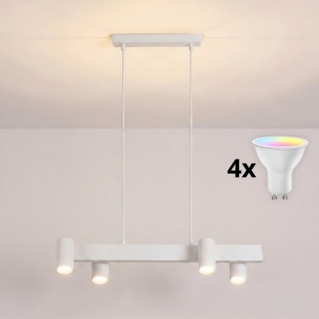 Brilagi - LED RGBW Stmívatelný lustr na lanku SELE 4xGU10/6,5W/230V 2700-6500K bílá