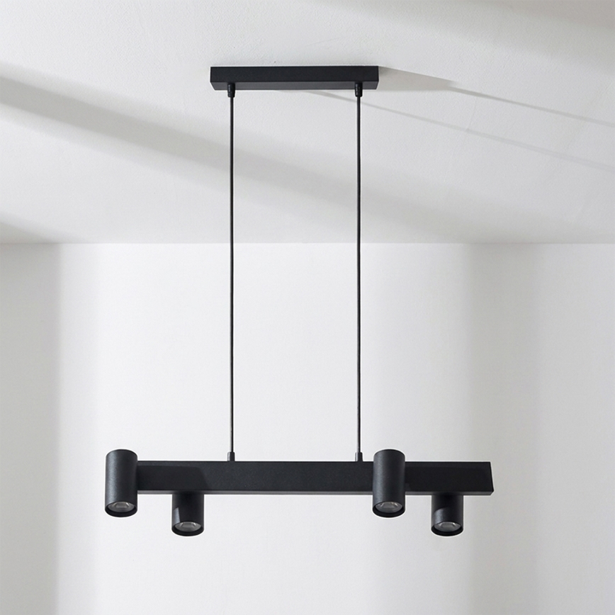 Brilagi - LED RGBW Stmívatelný lustr na lanku SELE 4xGU10/6,5W/230V 2700-6500K černá