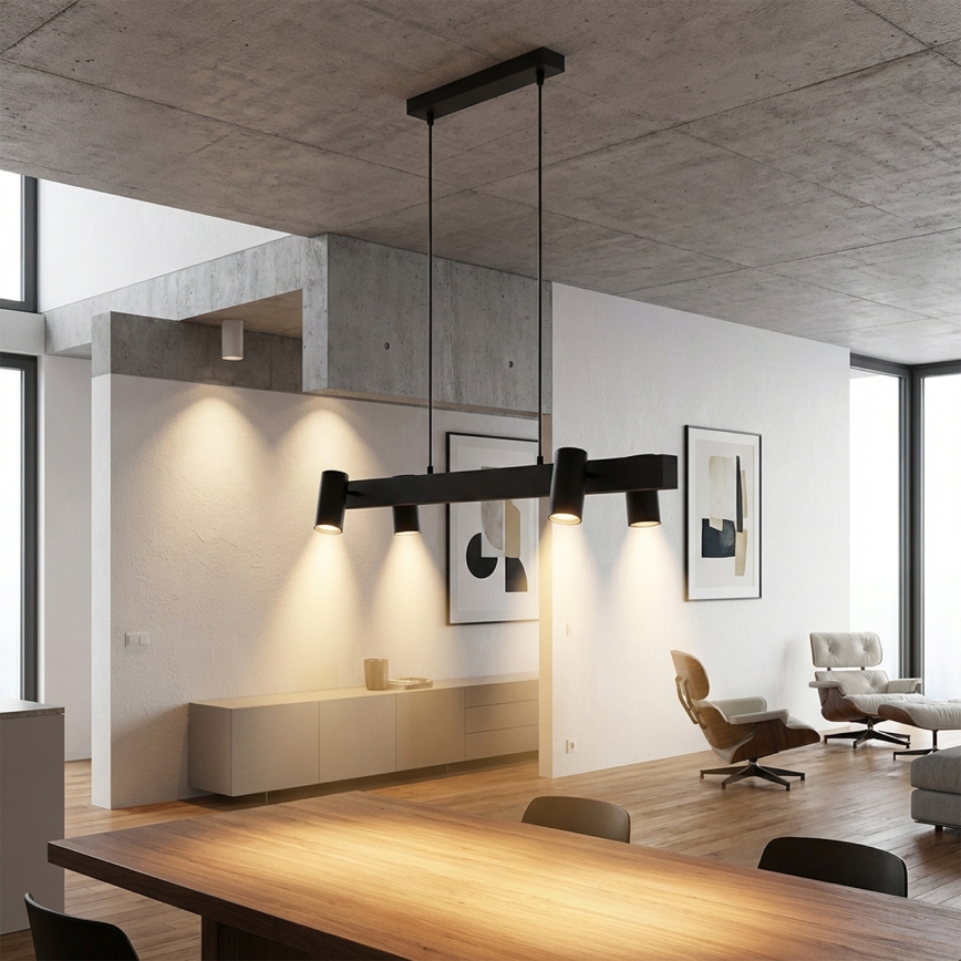 Brilagi - LED RGBW Stmívatelný lustr na lanku SELE 4xGU10/6,5W/230V 2700-6500K černá