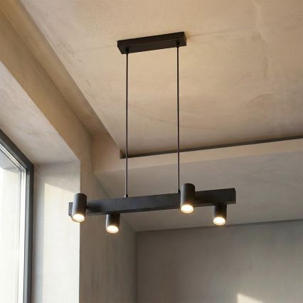 Brilagi - LED RGBW Stmívatelný lustr na lanku SELE 4xGU10/6,5W/230V 2700-6500K černá