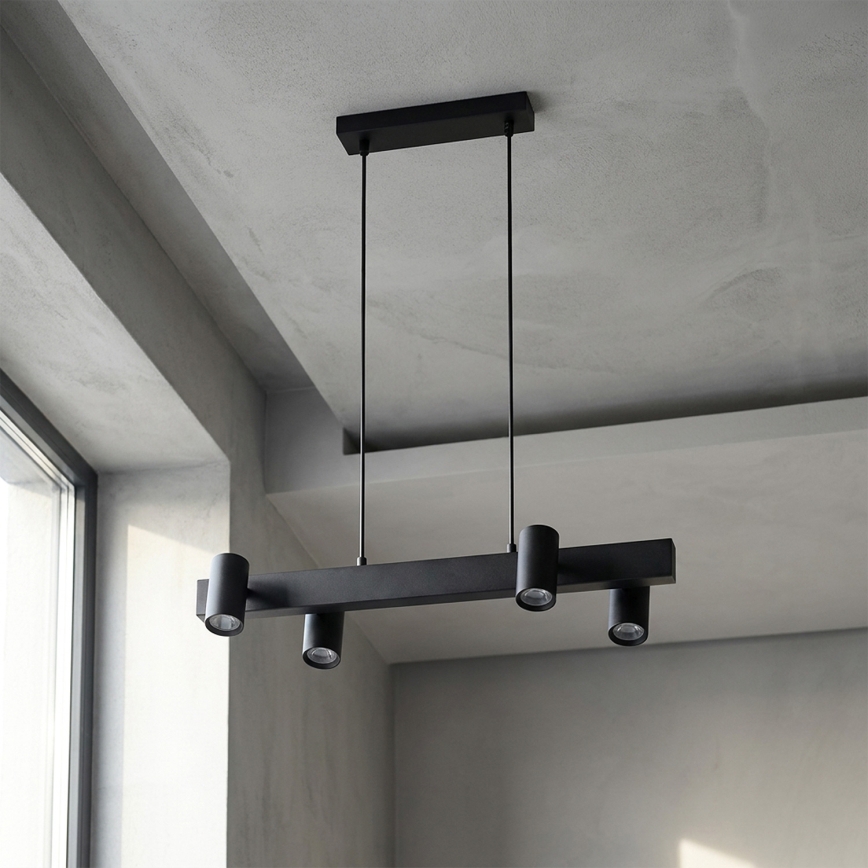 Brilagi - LED RGBW Stmívatelný lustr na lanku SELE 4xGU10/6,5W/230V 2700-6500K černá
