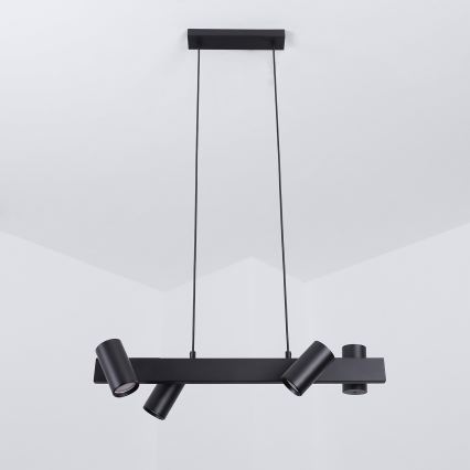 Brilagi - LED RGBW Stmívatelný lustr na lanku SELE 4xGU10/6,5W/230V 2700-6500K černá