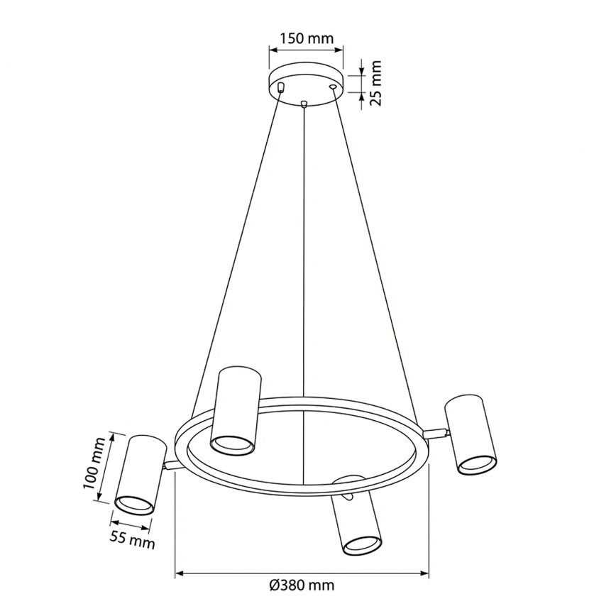 Brilagi - LED RGBW Stmívatelný lustr na lanku SELE 4xGU10/6,5W/230V 2700-6500K černá