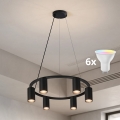 Brilagi - LED RGBW Stmívatelný lustr na lanku SELE 6xGU10/6,5W/230V 2700-6500K černá + dálkové ovládání