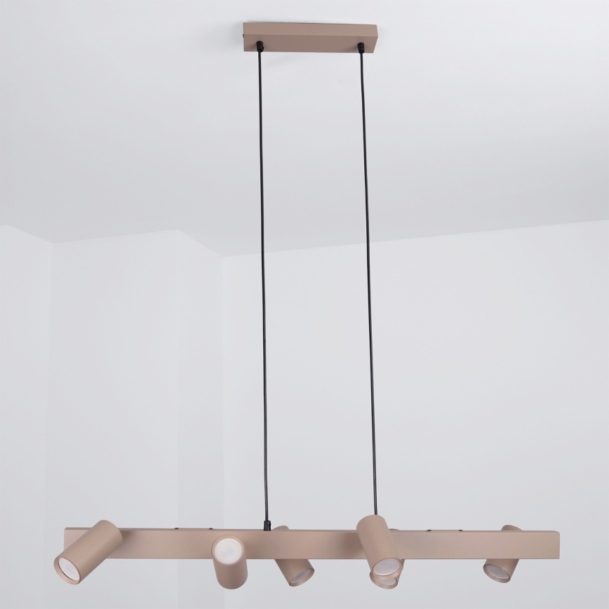 Brilagi - LED RGBW Stmívatelný lustr na lanku SELE 6xGU10/6,5W/230V 2700-6500K béžová + dálkové ovládání
