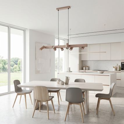 Brilagi - LED RGBW Stmívatelný lustr na lanku SELE 6xGU10/6,5W/230V 2700-6500K béžová + dálkové ovládání