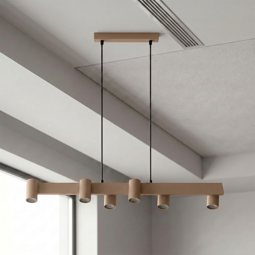 Brilagi - LED RGBW Stmívatelný lustr na lanku SELE 6xGU10/6,5W/230V 2700-6500K béžová + dálkové ovládání