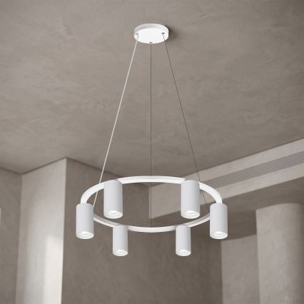Brilagi - LED RGBW Stmívatelný lustr na lanku SELE 6xGU10/6,5W/230V 2700-6500K bílá + dálkové ovládání