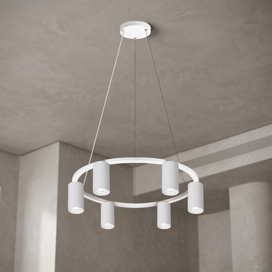 Brilagi - LED RGBW Stmívatelný lustr na lanku SELE 6xGU10/6,5W/230V 2700-6500K bílá + dálkové ovládání