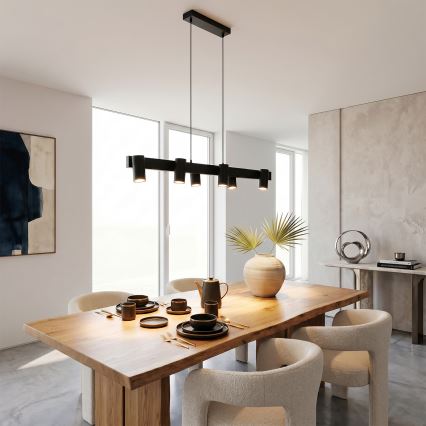 Brilagi - LED RGBW Stmívatelný lustr na lanku SELE 6xGU10/6,5W/230V 2700-6500K černá + dálkové ovládání