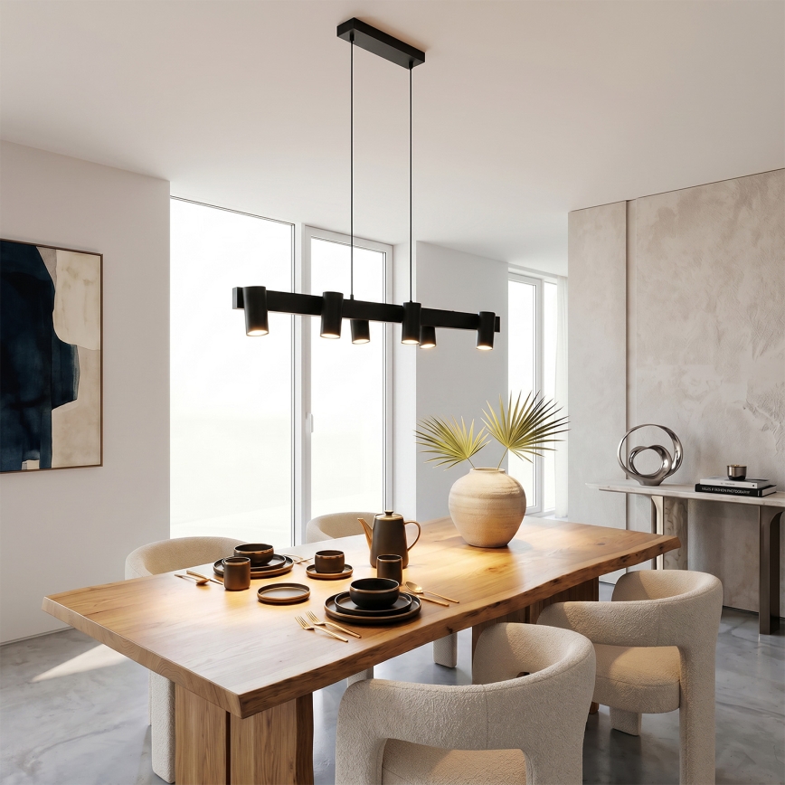 Brilagi - LED RGBW Stmívatelný lustr na lanku SELE 6xGU10/6,5W/230V 2700-6500K černá + dálkové ovládání