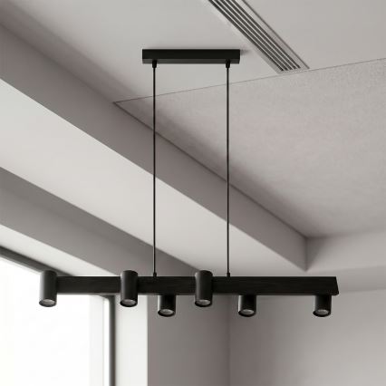 Brilagi - LED RGBW Stmívatelný lustr na lanku SELE 6xGU10/6,5W/230V 2700-6500K černá + dálkové ovládání