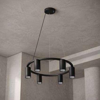 Brilagi - LED RGBW Stmívatelný lustr na lanku SELE 6xGU10/6,5W/230V 2700-6500K černá + dálkové ovládání