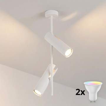 Brilagi - LED RGBW Stmívatelný lustr na tyči BRANCH 2xGU10/6,5W/230V 2700-6500K bílá