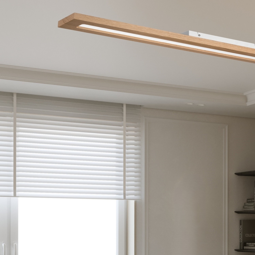 Brilagi - LED RGBW Stmívatelný panel WOODY FRAME LED/34W/230V 11,5x123 cm 2700-6500K dub + dálkové ovládání