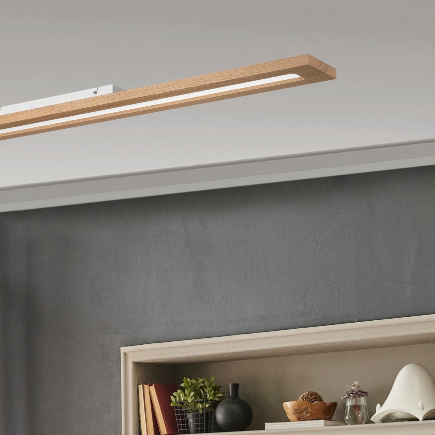 Brilagi - LED RGBW Stmívatelný panel WOODY FRAME LED/34W/230V 11,5x123 cm 2700-6500K dub + dálkové ovládání