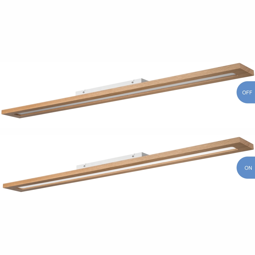 Brilagi - LED RGBW Stmívatelný panel WOODY FRAME LED/34W/230V 11,5x123 cm 2700-6500K dub + dálkové ovládání