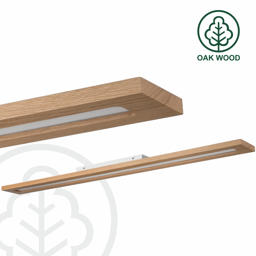 Brilagi - LED RGBW Stmívatelný panel WOODY FRAME LED/34W/230V 11,5x123 cm 2700-6500K dub + dálkové ovládání