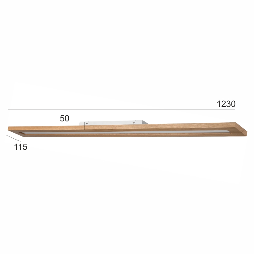 Brilagi - LED RGBW Stmívatelný panel WOODY FRAME LED/34W/230V 11,5x123 cm 2700-6500K dub + dálkové ovládání