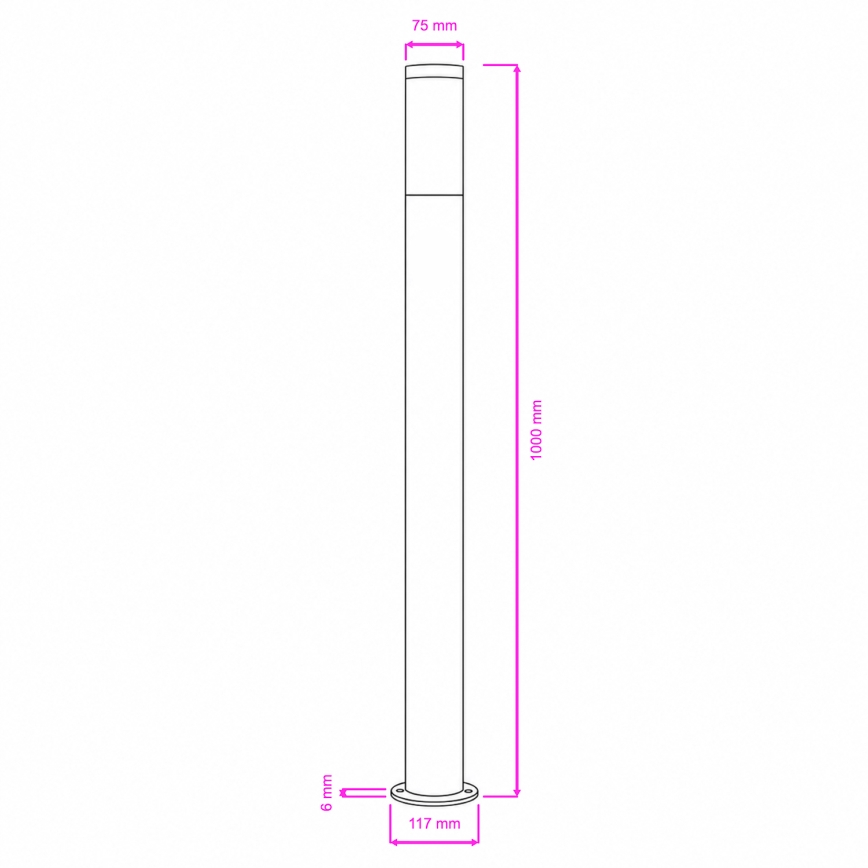 BRILAGI - LED RGBW Stmívatelná venkovní lampa ELIA 1xE27/6,5W/230V 2700-6500K IP44 Wi-Fi 100 cm matný chrom