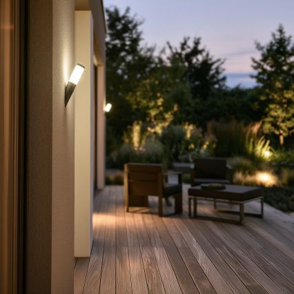 BRILAGI - LED RGBW Stmívatelná venkovní nástěnná lampa ELIA 1xE27/6,5W/230V 2700-6500K IP44 Wi-Fi antracit