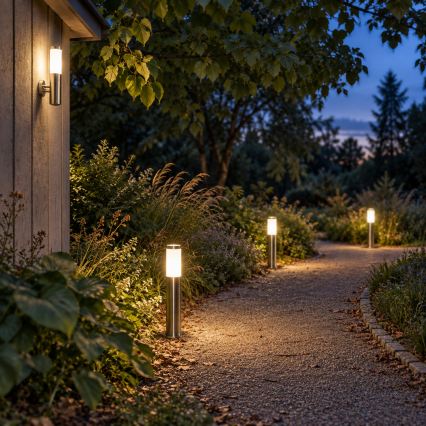 BRILAGI - LED RGBW Stmívatelná venkovní lampa ELIA 1xE27/6,5W/230V 2700-6500K IP44 Wi-Fi 50 cm matný chrom
