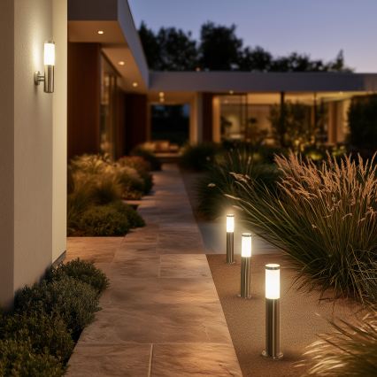 BRILAGI - LED RGBW Stmívatelná venkovní lampa ELIA 1xE27/6,5W/230V 2700-6500K IP44 Wi-Fi 50 cm matný chrom