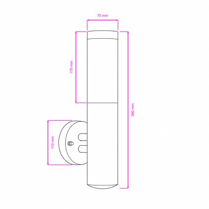 BRILAGI - LED RGBW Stmívatelná venkovní nástěnná lampa ELIA 1xE27/6,5W/230V 2700-6500K IP44 Wi-Fi matný chrom