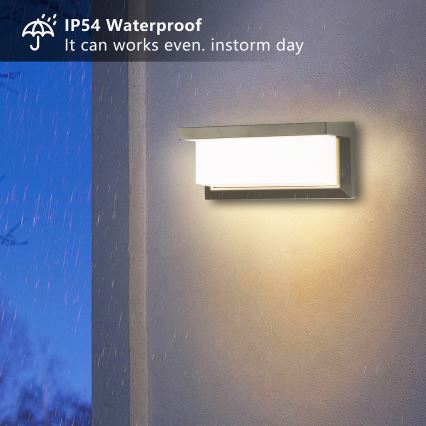 BRILAGI - LED RGBW Stmívatelné venkovní nástěnné svítidlo BRICKY 1xE27/12W/230V 2700-6500K IP54 šedá