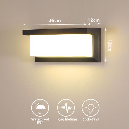 Brilagi - LED RGBW Stmívatelné venkovní nástěnné svítidlo BRICKY 1xE27/15W/230V 2700-6500K antracit IP54