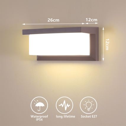 Brilagi - LED RGBW Stmívatelné venkovní nástěnné svítidlo BRICKY 1xE27/15W/230V 2700-6500K IP54 hnědá