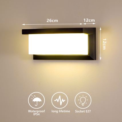 Brilagi - LED RGBW Stmívatelné venkovní nástěnné svítidlo BRICKY 1xE27/9W/230V 2700-6500K IP54 černá