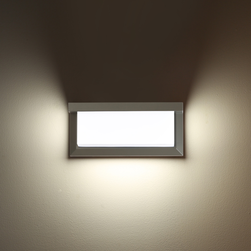 Brilagi - LED RGBW Stmívatelné venkovní nástěnné svítidlo BRICKY 1xE27/9W/230V 2700-6500K IP54 šedá