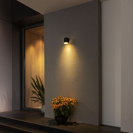 Brilagi - LED RGBW Stmívatelné venkovní nástěnné svítidlo MATERA 1xGU10/4,8W/230V 3000K IP54 černá + dálkové ovládání