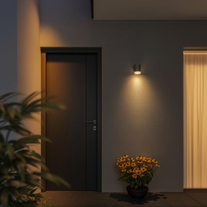 Brilagi - LED RGBW Stmívatelné venkovní nástěnné svítidlo MATERA 1xGU10/6W/230V 3000K IP54 šedá + dálkové ovládání