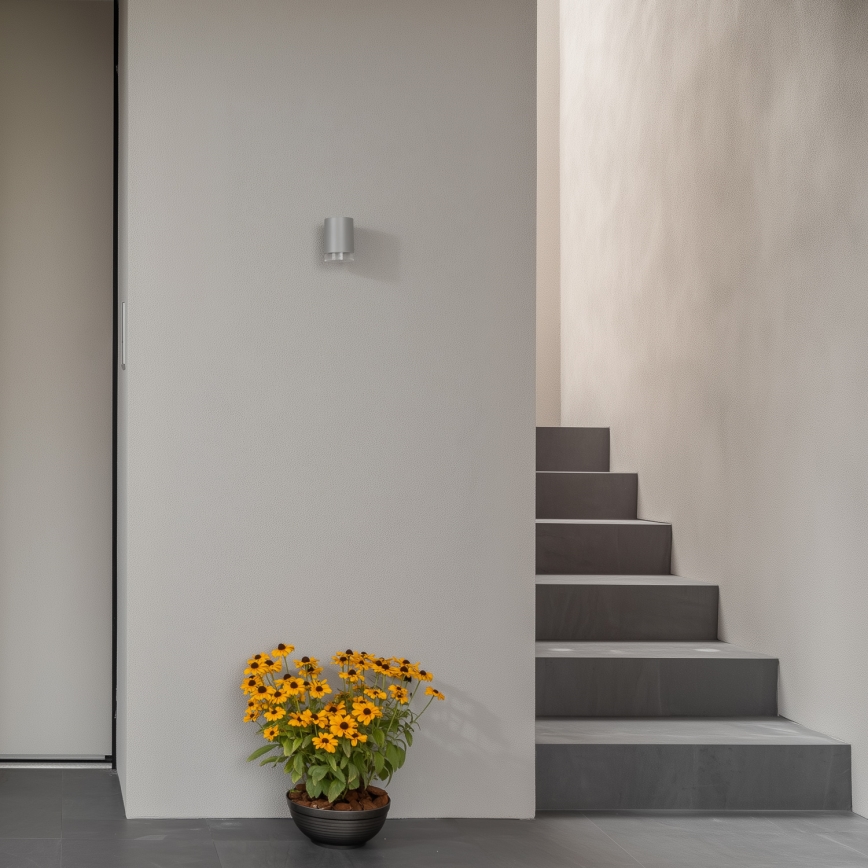 Brilagi - LED RGBW Stmívatelné venkovní nástěnné svítidlo MATERA 1xGU10/6W/230V 3000K IP54 šedá + dálkové ovládání