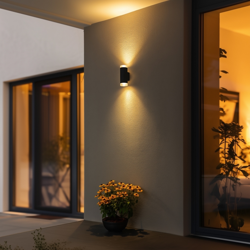Brilagi - LED RGBW Stmívatelné venkovní nástěnné svítidlo MATERA 2xGU10/4,8W/230V 3000K IP54 černá + dálkové ovládání