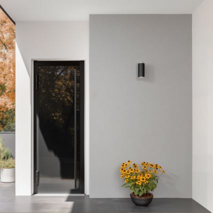 Brilagi - LED RGBW Stmívatelné venkovní nástěnné svítidlo MATERA 2xGU10/4,8W/230V 3000K IP54 černá + dálkové ovládání