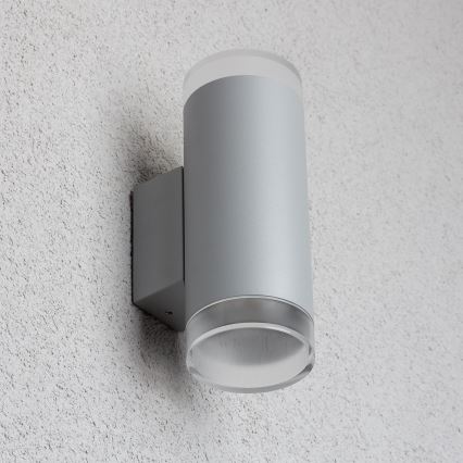 Brilagi - LED RGBW Stmívatelné venkovní nástěnné svítidlo MATERA 2xGU10/4,8W/230V 3000K IP54 šedá + dálkové ovládání