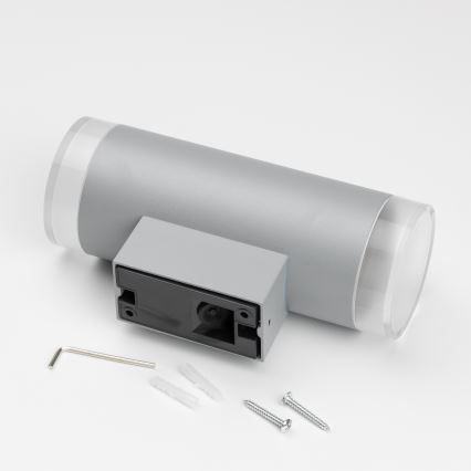Brilagi - LED RGBW Stmívatelné venkovní nástěnné svítidlo MATERA 2xGU10/6W/230V 3000K IP54 šedá + dálkové ovládání