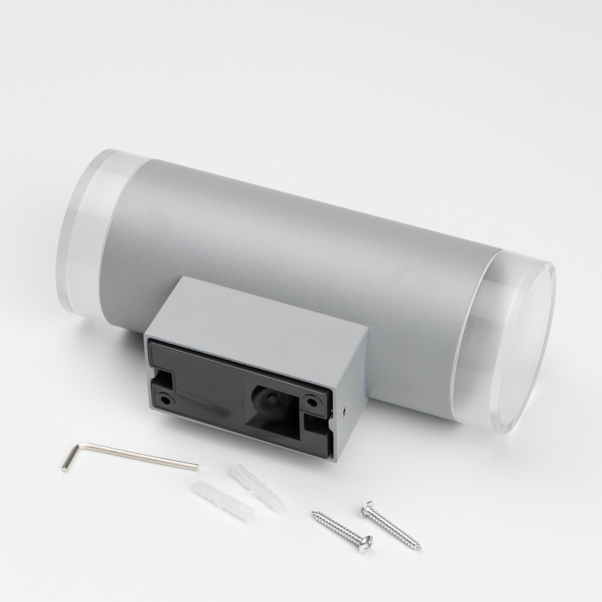 Brilagi - LED RGBW Stmívatelné venkovní nástěnné svítidlo MATERA 2xGU10/6W/230V 3000K IP54 šedá + dálkové ovládání