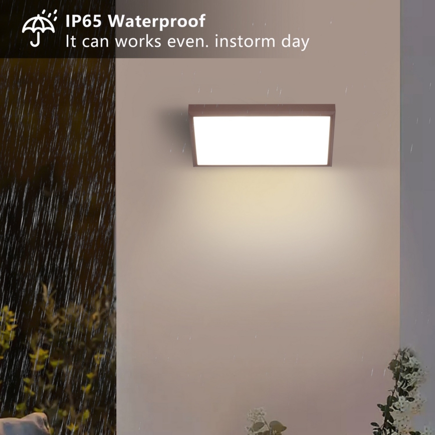 BRILAGI - LED RGBW Stmívatelné venkovní nástěnné svítidlo TRIANGLE 1xE27/12W/230V 2700-6500K IP65 hnědá