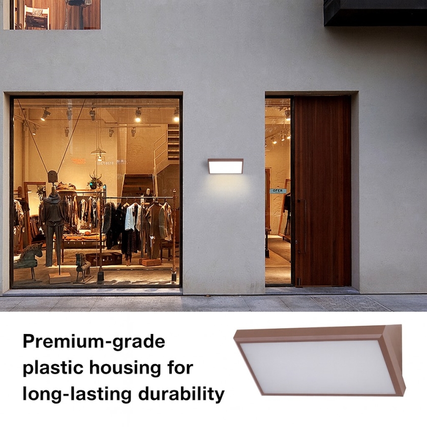 Brilagi - LED RGBW Stmívatelné venkovní nástěnné svítidlo TRIANGLE 1xE27/15W/230V 2700-6500K IP65 hnědá